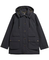 Women's Barbour Border Waterproof Jacket - Black / Classic Tartan