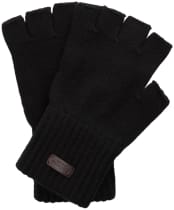 Men's Barbour Heath Fingerless Wool Gloves - Black