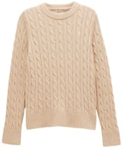 Women's Joules Classic Cable Knit Jumper - Oatmeal