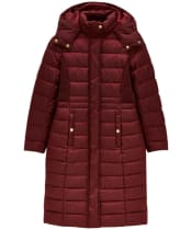 Women's Joules Windborough Showerproof Longline Coat - Rust Brown
