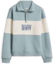 Women's R.M. Williams Trickett Quarter Zip Panel Sweatshirt - Agate