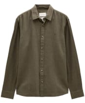 Men's Joules Herringbone Linen, Classic Fit Shirt - Khaki Green