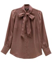 Women's Joules Tabby Blouse - Brown Houndstooth