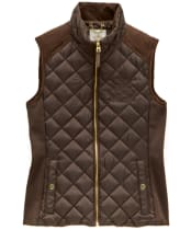 Women's Joules Braemar Luxe Showerproof Gilet - Chocolate Brown