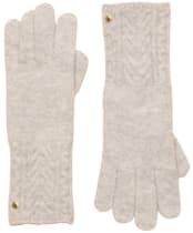 Women's Joules Cable Knit Gloves - Grey