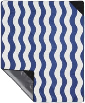 Slowtide Stripe Picnic Blanket - Deep Pool