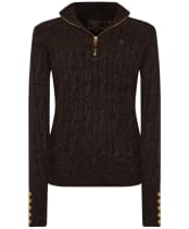 Women's Holland Cooper Bridget Quarter Zip Knit - Chocolate