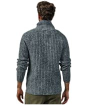 Men's Aubin Farnham Fisherman Rib Button Neck Sweater - Grey Twist
