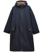 Women's Joules Coverall Oversized Fleece Lined Waterproof Coat - Navy