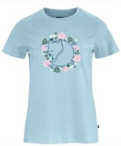 Women's Fjallraven Fjallblomster Fox T-Shirt - Breeze Blue
