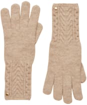 Women's Joules Cable Knit Gloves - Oatmeal