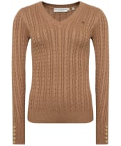 Women's Holland Cooper Seattle V Neck Knit - Dark Camel