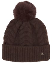 Women's Hicks & Brown Langham Bobble Beanie Hat - Chocolate
