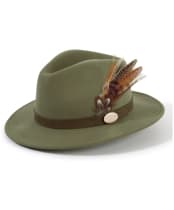 Women's Hicks & Brown The Suffolk Fedora - Bronze Side Feather - Moss