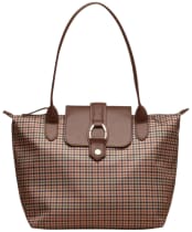 Women's Joules Edie Zip Top Shopper Bag - Neutral Check