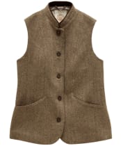 Women's Joules Nehru Tweed Fitted Gilet - Brown