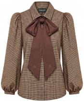 Women's Holland Cooper Burford Blouse - Coffee Gingham