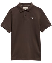 Men's Barbour Tartan Pique Polo Shirt - Shadow Brown