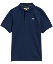 Men's Barbour Tartan Pique Polo Shirt - Estate Blue