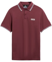 Men's Barbour International Evan Tipped Polo Shirt - Red Mahogany