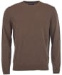 Mens Barbour Essential Lambswool Crew Neck Sweater - Leather