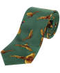 Men's Soprano Flying Pheasant Print Tie - Forest Green