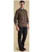 Men's Barbour Essential Lambswool Crew Neck Sweater - Leather