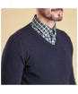 Men's Barbour Essential Lambswool V Neck Sweater - Navy