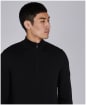 Men’s Barbour International Cotton Half Zip Sweater - Black