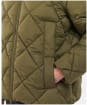 Women's Barbour x House of Hackney Darnley Quilted Jacket - Fern / Florika / Red