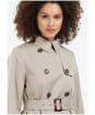 Women's Barbour Short Greta Showerproof Jacket - EARL GREY/ROSEWO