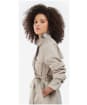 Women's Barbour Short Greta Showerproof Jacket - EARL GREY/ROSEWO