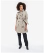 Women's Barbour Short Greta Showerproof Jacket - EARL GREY/ROSEWO