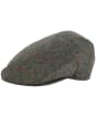 Men's Barbour Wool Crieff Flat Cap - Olive / Red Check