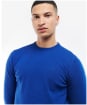 Men's Barbour Essential Lambswool Crew Neck Sweater - Bright Blue