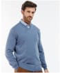 Men's Barbour Loyton Merino V-Neck Sweatshirt - Denim Blue