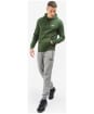 Men's Barbour International Small Logo Hoodie - KOMBU GREEN