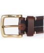 Men's Barbour Tartan/Leather Belt - Brown