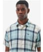 Men's Barbour Croft Short Sleeve Summer Shirt - Blue Chalk Tartan