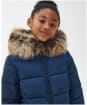 Girl's Barbour Rosoman Quilted Jacket - 6-9yrs - Navy / Woodland Forest