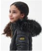 Girl's Barbour International Island Quilted Jacket - 6-9yrs - Black