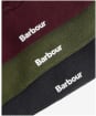 Men's Barbour Cheswick 3 Pack Sock Set - Black Slate Tartan