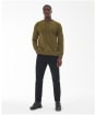 Men's Barbour International Cable Crew - Archive Olive