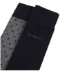 Men's Gant Dot and Solid Combed Cotton Socks - 2 Pack - Charcoal Melange