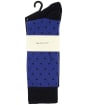 Men's Gant Dot and Solid Combed Cotton Socks - 2 Pack - College Blue