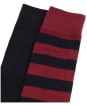 Gant Barstripe and Solid Combed Cotton Socks - 2 Pack - Plumped Red