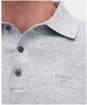 Men's Barbour Bassington Long Sleeve Knitted Polo Shirt - Grey Marl