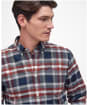Men's Barbour Bowmont Long Sleeve Tailored Cotton Shirt - Fired Brick