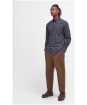 Men's Barbour Harthope Long Sleeve Tailored Cotton Shirt - Navy