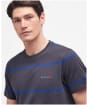 Men's Barbour Dart Stripe Cotton T-Shirt - CARBON BLACK